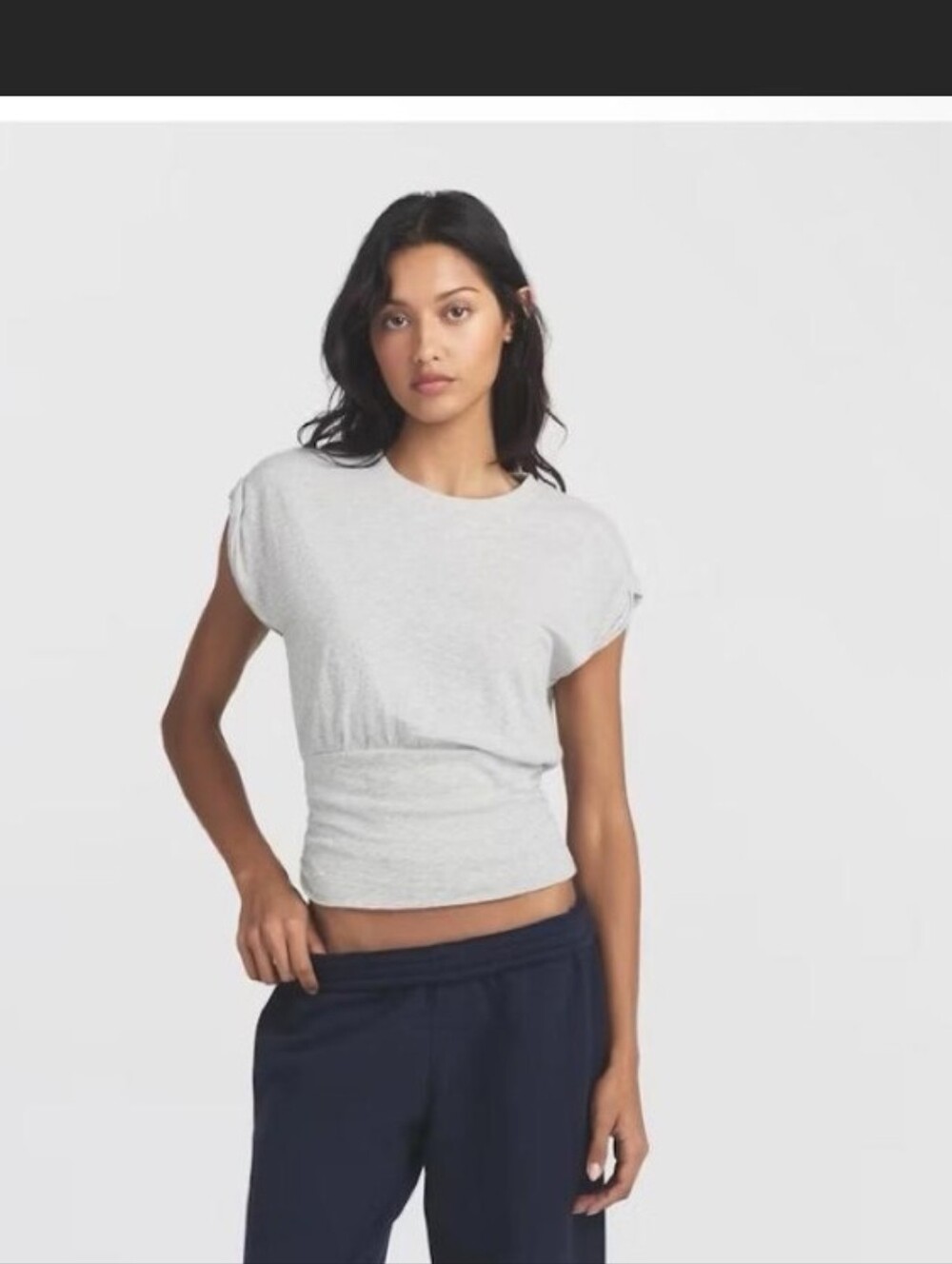 Skims Worn In Jersey Ruched T-Shirt - Snow